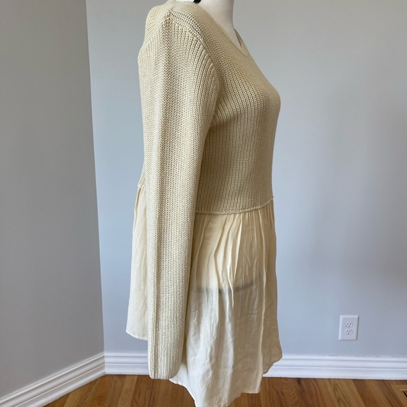 Westbound Tunic Blouse mixed material size XL neutral cottage costal work boots - Picture 8 of 9